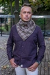 Шарф-бактус мужской "Эдинбург" большой теплый от MyScarf мокко в клетку - изображение 3