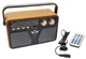 Портативне ретро радіо FM з Bluetooth і USB MD 5О7 ВТ Wood — акумуляторний радіоприймач з пультом, чорний - зображення 3
