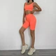 Женский костюм для фитнеса Whatiwear топ и велосипедки коралловый M (1285-coral-M) - изображение 1