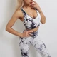 Женский костюм для фитнеса Whatiwear тай-дай черно-белый L (1294-black-L) - изображение 4