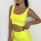 Женский костюм для фитнеса Whatiwear топ и велосипедки желтый L (1285-yellow-L) - изображение 4