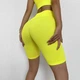 Женский костюм для фитнеса Whatiwear топ и велосипедки желтый L (1285-yellow-L) - изображение 5
