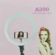 Кольцевая LED лампа со штативом 2м A390 с пультом 39 см 220v крепление для телефона три оттенка - изображение 4