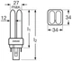Лампа люминесцентная компактная 18W 100V 1200lm 3000K G24d-2 153x12mm U-образная [4050300025704] OSRAM DULUX D - изображение 4