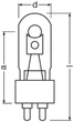 Лампа металогалогенна Osram 84мм/150w/105v/G12/4200К/Ø25мм/13000Лм (4008321974365) hqi-t 150w/ndl - зображення 3