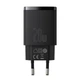 СЗУ Baseus Compact Quick Charger 20W QC+ PD (1Type-C + 1USB) black - изображение 1