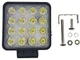LED фара 48W 16x3W широкий луч, квадратный корпус 3500 LM LED фара рабочая квадратная 48W, 16 ламп, 10-30V - изображение 5