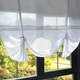 Занавеска для кухни в стиле римской шторы Adagio Windows Decor белая, тюль с завязками 150х128 см - изображение 1