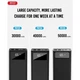 Повербанк Power Bank с фонариком УМБ XO 40000mAh мощный аккумулятор портативное зарядное устройство 22.5Вт Digital display (3 input 4 output) Black - изображение 13
