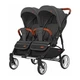 Прогулянкова коляска для двійні з дощовиком Carrello New Connect Len Serious Grey-black (CRL-5502) - зображення 1
