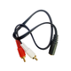 Аудио кабель тюльпан стерео 3.5 мм Female (3pin) - 2 x RCA Male, 35 см (48399) - изображение 2