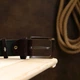 Мужской ремень замшевый Vintage leather-20734 125 см Коричневый - изображение 7