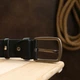 Мужской ремень кожаный Vintage leather-20741 126 см Черный - изображение 7