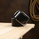 Мужской ремень кожаный Vintage leather-20745 123 см Черный - изображение 8