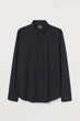 Рубашка Easy iron Slim Fit H&M M Черный (0781758003) - изображение 5
