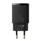 Мережевий зарядний пристрій 20 Вт BASEUS Compact Quick Charger (1USB/1Type-C, QC/PD, 20W, 3A). Black - зображення 2