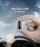 Автомобильное зарядное устройство Ugreen Dual USB мини 5V/2.4A Max (50875) - изображение 2