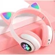 Беспроводные наушники с кошачьими ушками Bluetooth и RGB подсветкой Cat VZV-23M Розовые - изображение 1