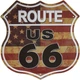 Металлическая табличка "Route US 66 (Flag USA)" (ms-001327) - изображение 1
