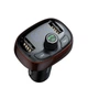 Автомобильный FM-трансмиттер (FM-модулятор) Baseus T-Complex Dark Coffee (S-09) Bluetooth MP3 c функцией зарядного устройства 2-USB (3.4А) и вольтметром, декор кофе (CCALL-TM12) - изображение 6