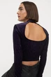 Топ велюровый с д/р H&M M Темно-фиолетовый 9314442bar_Темно-фиолетовый - изображение 3