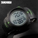 Мужские часы Skmei 1068 Черные с зелеными вставками - изображение 4