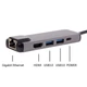 USB-хаб U&P BYL-1010N Type-C - LAN RJ45 / HDMI / 2xUSB 3.0 / USB Type-C Grey (BYL-1010N-GY) - зображення 3