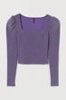 Укороченный топ Фиолетовый L H&M 000005194 - изображение 1