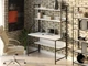 Стіл комп'ютерний письмовий з металевим каркасом в стилі Лофт (Loft) DrevoGoods посилений, прямий, робочий для дому та офісу 1200х750х600мм; метал: Чорний; дерево: Білий + стелаж з полицями (709|49) - зображення 2