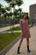Платье трапеция MIKRO 6555-20 пудровый S/42 - изображение 3