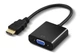 Кабель-перехідник HDMI -> VGA конвертер адаптер без звуку (Емулятор монітора) HDMI2VGA (388167260) Чорний - зображення 1