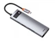 Хаб-переходник конвертер Baseus Type-C в 4K HDMI и RJ45, SD, TF, PD, 3xUSB 3.0. Metal Gleam Series Серебристый (1009-341-00) - изображение 1