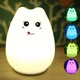 Силиконовый ночник котик детский LED лампа 7 цветов SS-87 - изображение 3