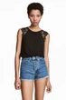 Майка з мереживом H&M XS чорний 5099586RP1 - зображення 1