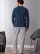 Пижама мужская больших размеров хлопковая Key MNS 343 B21 2XL Синий/Серый (5904765627258) - изображение 2
