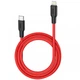Кабель HOCO X21 Plus Silicone Lightning to Type-C (3A-20W-1M) Чорний-Червоний - зображення 1