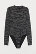Боди H&M XS черный блеск 25107924900 - изображение 1