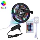 Світлодіодна стрічка RGB 5050 комплект з пультом 5м, новорічна підсвічування вологостійка - зображення 1