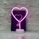 Настільний неоновий світильник нічник Серце декоративне Neon Decoration Lamp Heart - Рожевий - зображення 4