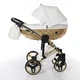 Всесезонная детская коляска 2 в 1 для новорожденных универсальная Junama Diamond Mirror Satin 06 J-MS-06 Белый с золотистым - изображение 5