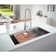 GROHE Мийка для кухні 1024 x 560 мм, 1 чаша, матова, в рівень зі стільницею (31586SD0) - изображение 3