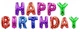 Фольгированная гирлянда-надпись Happy Birthday разноцветные с сердечками 40 см 13258 - изображение 1