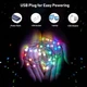 Smart Гірлянда RGB з пультом, керуванням через смартфон, USB живлення - 20 метрів/200 лампочок - зображення 5