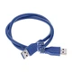 Кабель Ewell USB 3.0 AM - AM, 1.5 м, 28 AWG, синій (EW298) - зображення 1