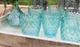 Набор стаканов из цветного стекла Glassware 6 шт 240 мл Бирюза (Мелкий ромб) 1032D - изображение 2
