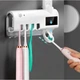 Держатель диспенсер для зубной пасты и щеток автоматический 3 в 1 Toothbrush sterilizer W-020, УФ-стерилизатор (О-1018-Z) - зображення 4