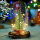 Новогодняя елка в колбе с LED подсветкой и шарами christmas decor USB 15 см - изображение 1