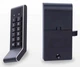 Замок мебельный электронный с комбинированным: кодовая клавиатура/RFID доступом F010 с алюминиевым черненным фронтальным корпусом и с загнутым захватом - ручкой - изображение 1