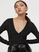 Боди-футболка женская H&M 0820541-1 XS Черная (2000001804087) - изображение 1