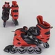 Роликові ковзани Best Roller (30-33) PVC колеса, світло на передньому колесі, в сумці Black/Red (98860) - зображення 3
